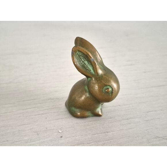 Vintage Mini Brass Rabbit Figurine - Picture 1 of 5